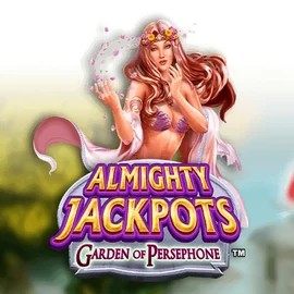 Almighty Jackpots: Garden of Persephone slot logo by Novomatic at Goldzino Casino