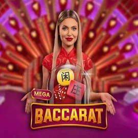 Mega Baccarat logo by Pragmatic Play at Goldzino Casino