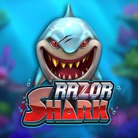 Razor Shark slot logo by Push Gaming at Goldzino Casino