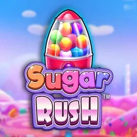 Sugar Rush slot logo by Pragmatic Play at Goldzino Casino